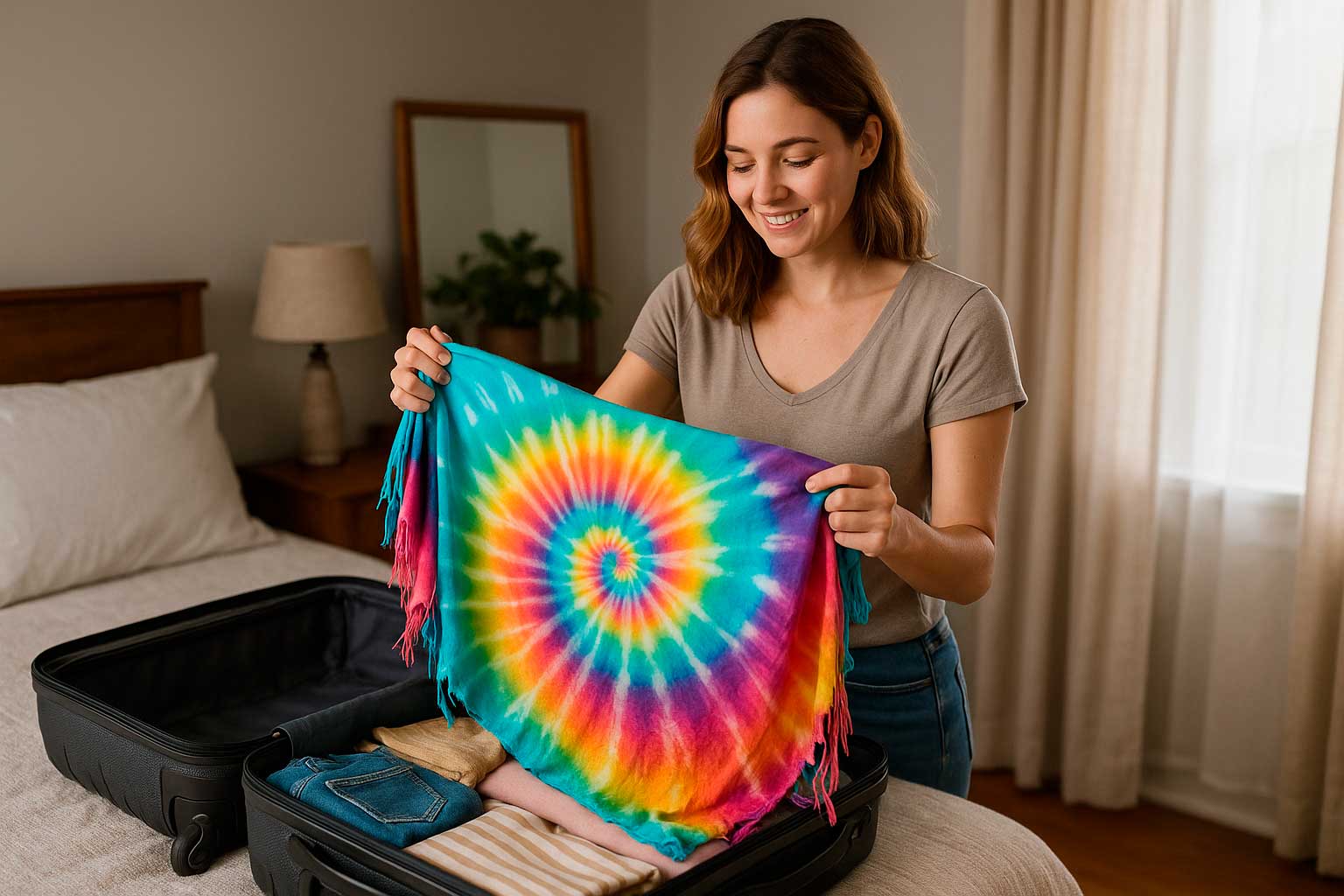 Cangas Tie-Dye: A Peça Essencial para Suas Férias Tropicais (e Como Arrumar a Mala!)